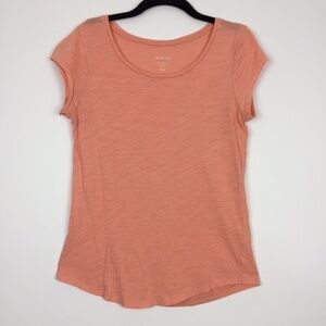Smart Set Tee Womens XS Peach Cap Sleeve Cotton Modal Curved Hem Lightweight
